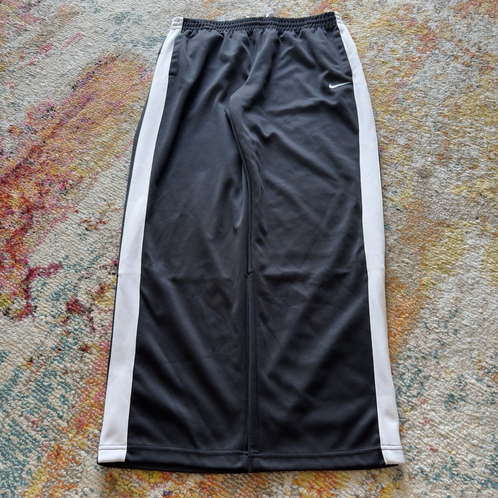 Y2K 2000s Nike 'The Athletic Dept.' Black Tear Away Track Pants XL